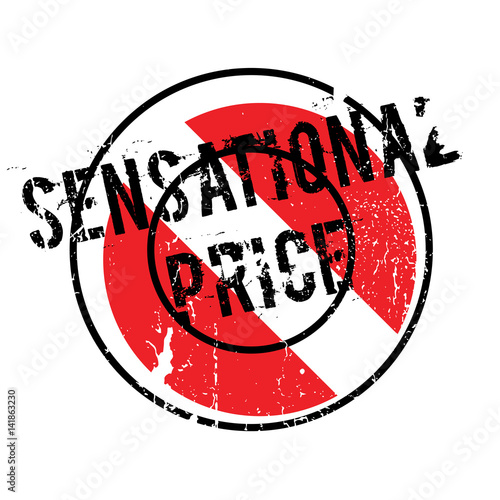 Sensational Price rubber stamp. Grunge design with dust scratches. Effects can be easily removed for a clean, crisp look. Color is easily changed.