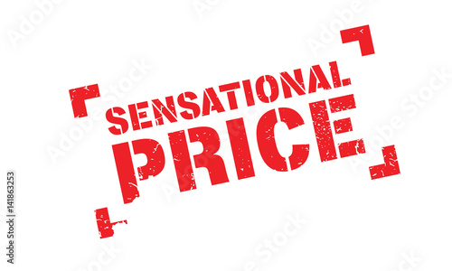 Sensational Price rubber stamp. Grunge design with dust scratches. Effects can be easily removed for a clean, crisp look. Color is easily changed.
