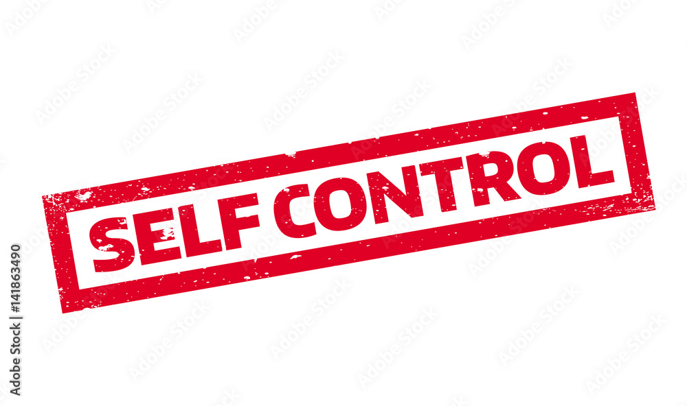 Fototapeta premium Self Control rubber stamp. Grunge design with dust scratches. Effects can be easily removed for a clean, crisp look. Color is easily changed.