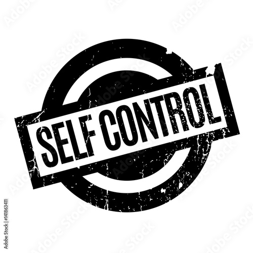 Self Control rubber stamp. Grunge design with dust scratches. Effects can be easily removed for a clean, crisp look. Color is easily changed.