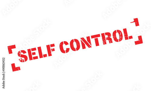 Self Control rubber stamp. Grunge design with dust scratches. Effects can be easily removed for a clean, crisp look. Color is easily changed.