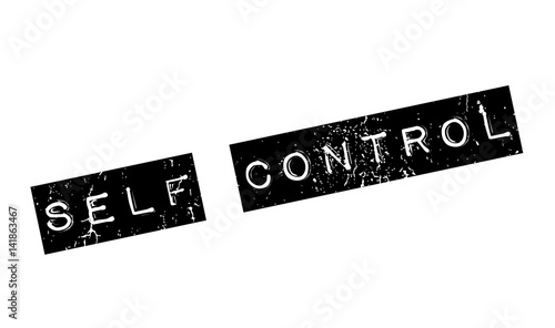 Self Control rubber stamp. Grunge design with dust scratches. Effects can be easily removed for a clean, crisp look. Color is easily changed.