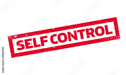 Self Control rubber stamp. Grunge design with dust scratches. Effects can be easily removed for a clean, crisp look. Color is easily changed.