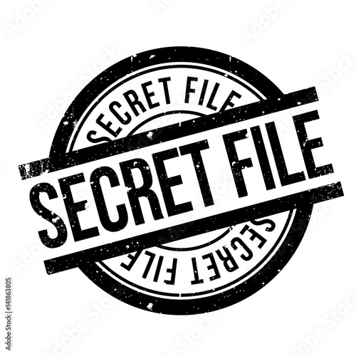Secret File rubber stamp. Grunge design with dust scratches. Effects can be easily removed for a clean, crisp look. Color is easily changed.