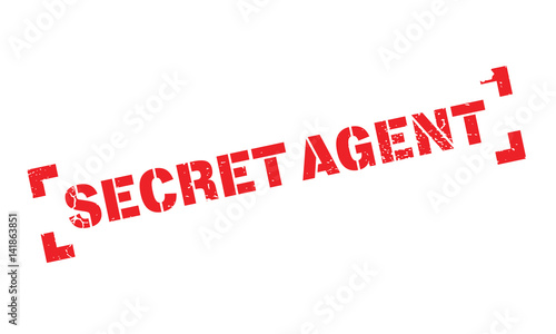 Secret Agent rubber stamp. Grunge design with dust scratches. Effects can be easily removed for a clean, crisp look. Color is easily changed.