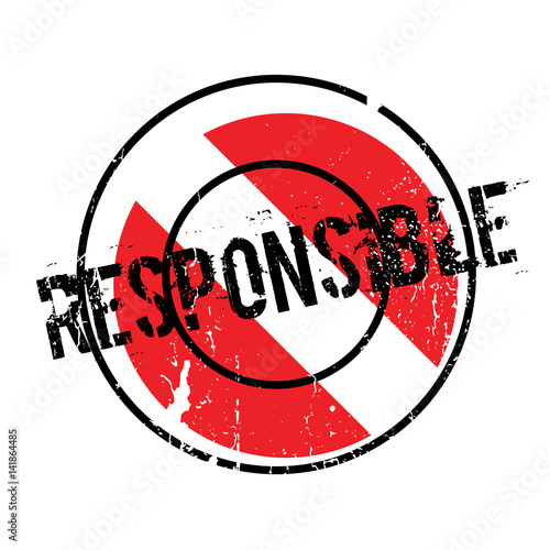 Responsible rubber stamp. Grunge design with dust scratches. Effects can be easily removed for a clean, crisp look. Color is easily changed.