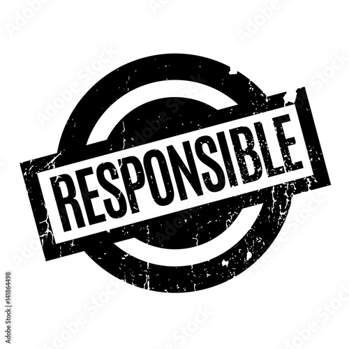 Responsible rubber stamp. Grunge design with dust scratches. Effects can be easily removed for a clean, crisp look. Color is easily changed.