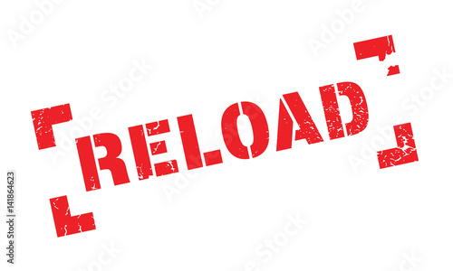 Reload rubber stamp. Grunge design with dust scratches. Effects can be easily removed for a clean, crisp look. Color is easily changed.