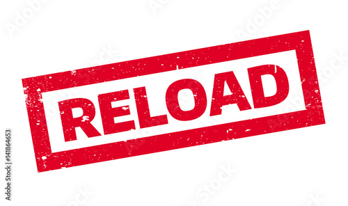 Reload rubber stamp. Grunge design with dust scratches. Effects can be easily removed for a clean, crisp look. Color is easily changed.