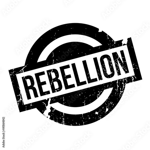 Rebellion rubber stamp. Grunge design with dust scratches. Effects can be easily removed for a clean, crisp look. Color is easily changed.