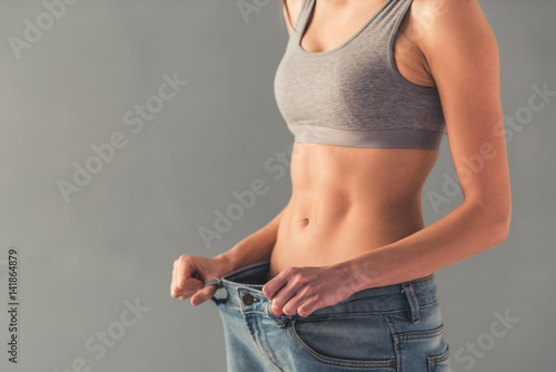 Canvas Print Girl and weight loss