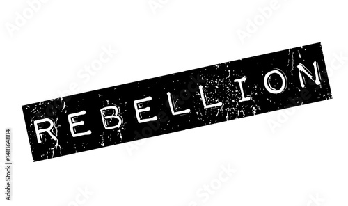 Rebellion rubber stamp. Grunge design with dust scratches. Effects can be easily removed for a clean, crisp look. Color is easily changed.