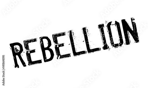 Rebellion rubber stamp. Grunge design with dust scratches. Effects can be easily removed for a clean, crisp look. Color is easily changed.