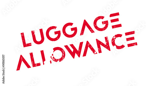 Luggage Allowance rubber stamp. Grunge design with dust scratches. Effects can be easily removed for a clean, crisp look. Color is easily changed.