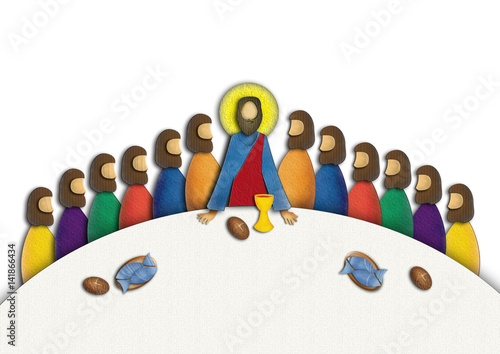 Photo Last supper of Jesus Christ with apostles