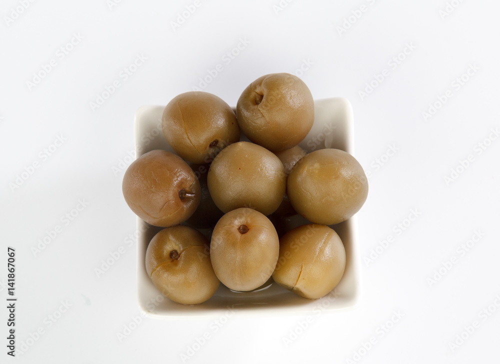 crisp mei (Prunus mume) isolated on white background crisp mei (Prunus mume) isolated on white background