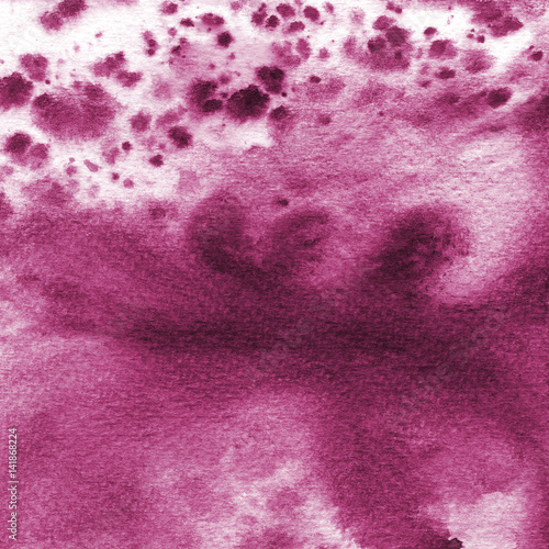 Watercolor background of purple color with stains