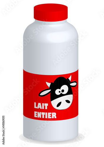 Bouteille de lait  entier vectoriel
