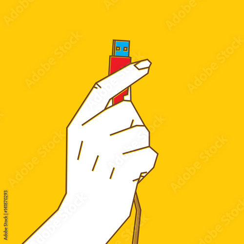 usb cable hold in hand