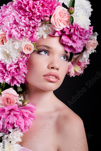  studio portrait of a young cute girl