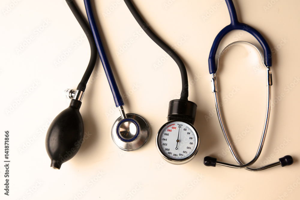 Blood pressure meter medical equipment isolated on white Blood pressure meter medical equipment isolated on white