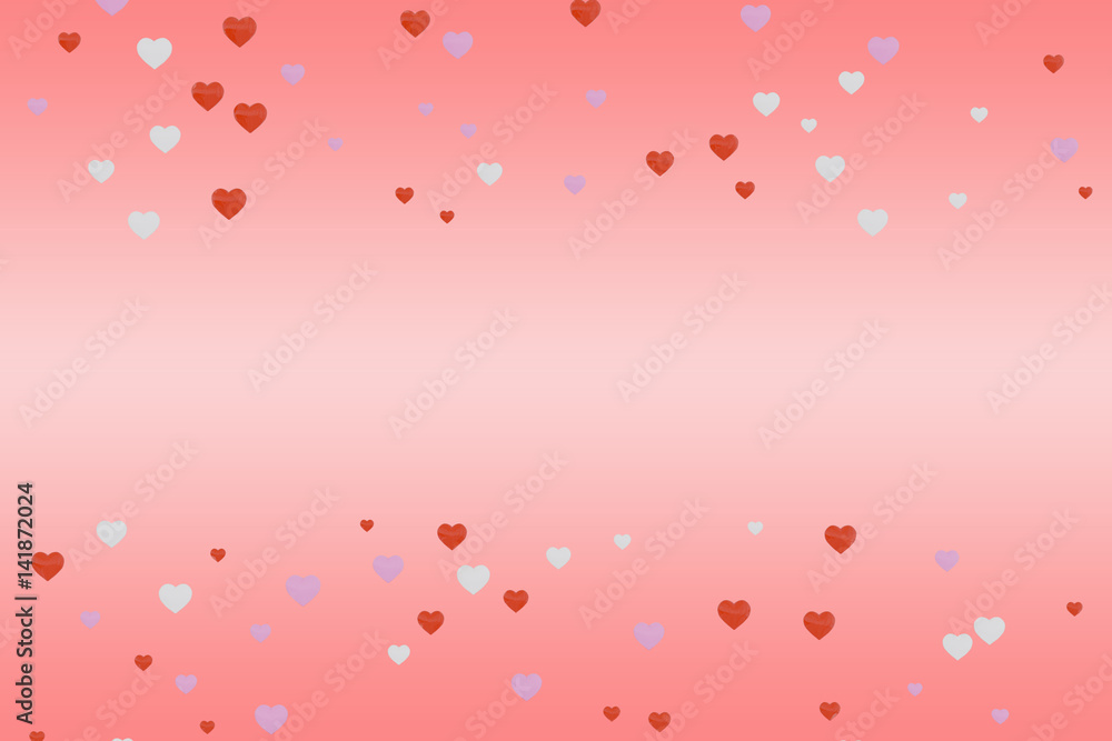 3D rendering of hearts with abstract background