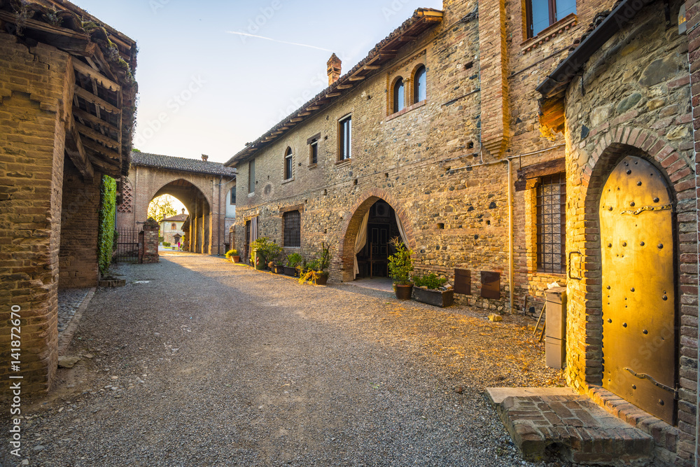 Grazzano Visconti, Vigolzone, Piacenza district, Emilia Romagna, Italy. Grazzano Visconti, Vigolzone, Piacenza district, Emilia Romagna, Italy.