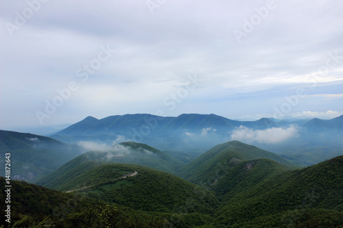Mountain's top in clouds near Gelendzhik, Russia