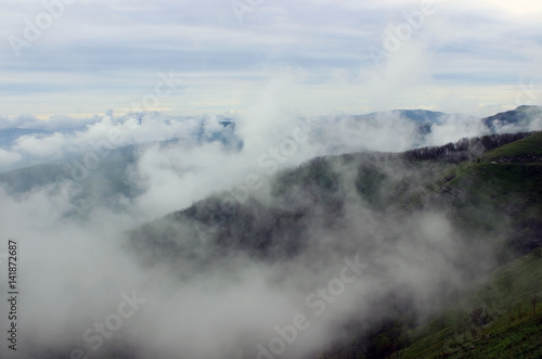 Mountain's top in clouds near Gelendzhik, Russia