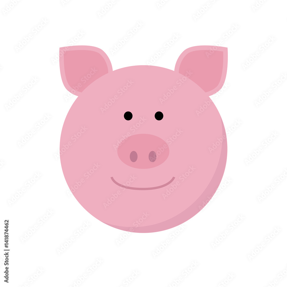 Pig face flat icon. Pig face flat icon.