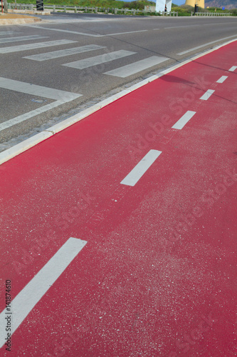 Red bicycle path