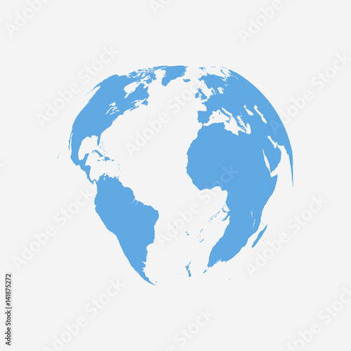 Globe without borders  blue globe icon