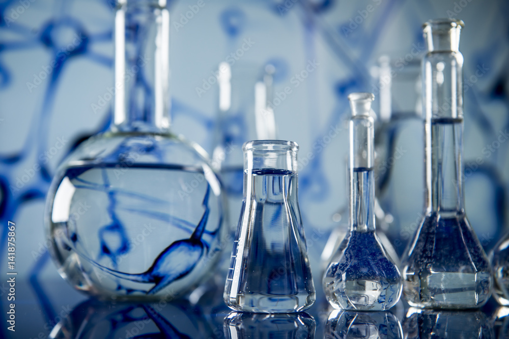 Lab theme. Science and medical background. Laboratory glassware. Lab theme. Science and medical background. Laboratory glassware.