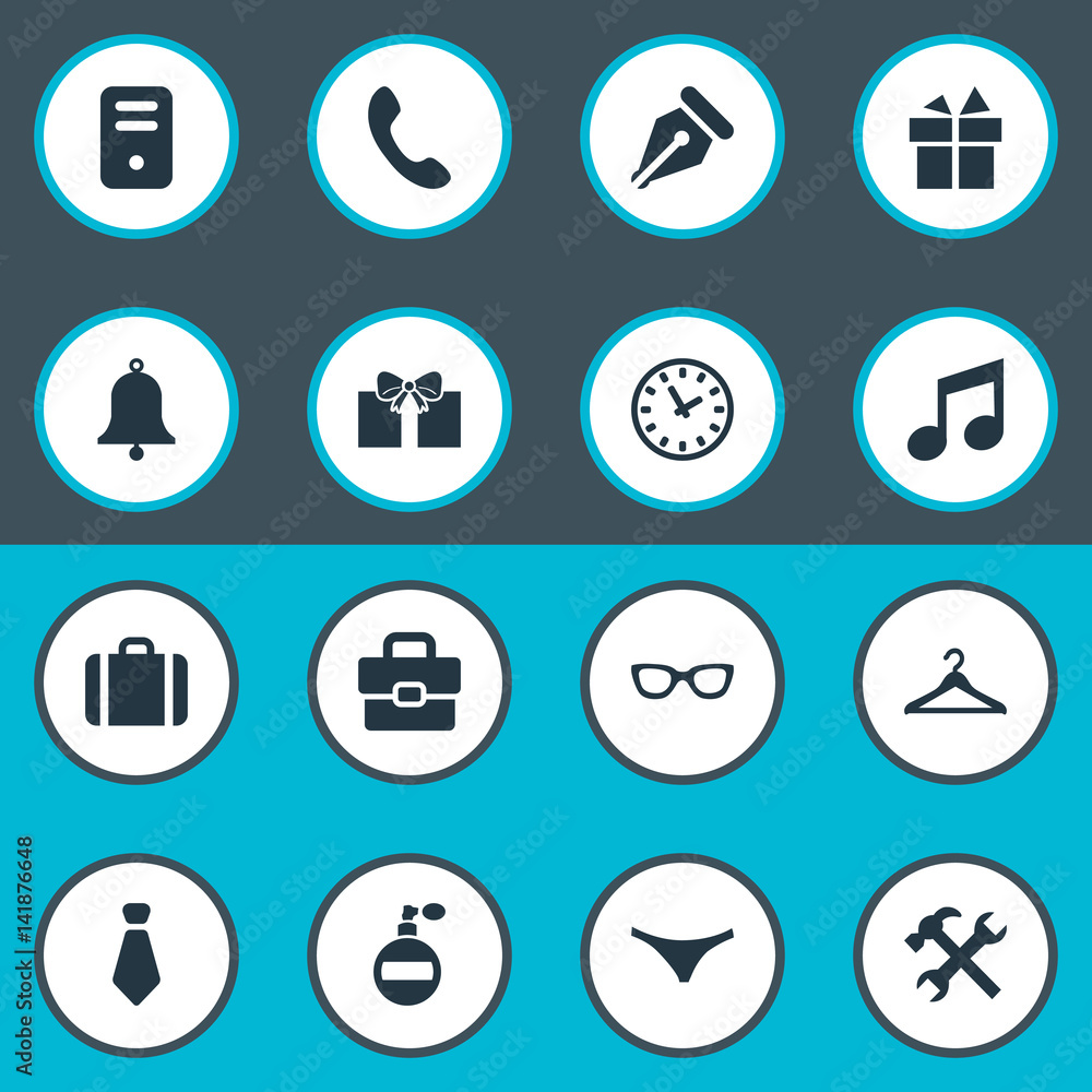 Vector Illustration Set Of Simple Instrument Icons. Elements Call