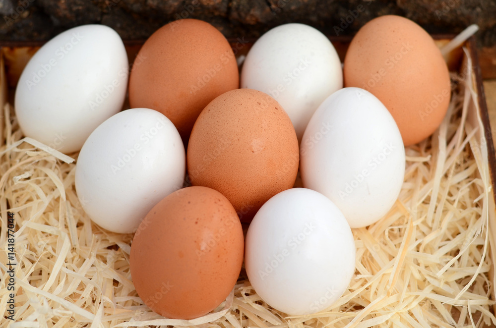 Nine chicken eggs in carton. Eggs for Easter. Nine chicken eggs in carton. Eggs for Easter.