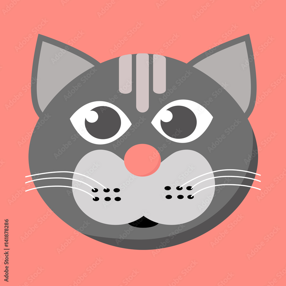 Cat face icon. Cat face icon.