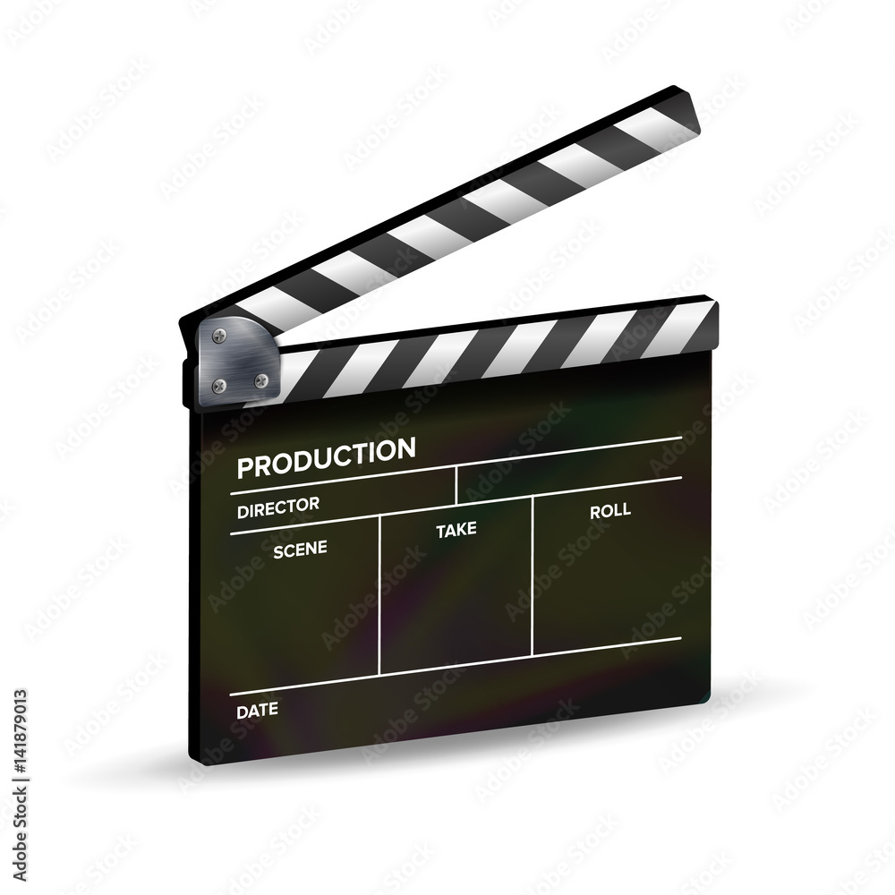 Fototapeta premium Clapper Board Vector. Template Clapboard. Movie Equipment.