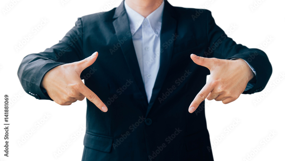 business man show hand sign, digital online concept business man show hand sign, digital online concept