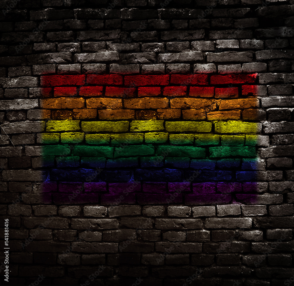 Fototapeta premium Rainbow flag wall