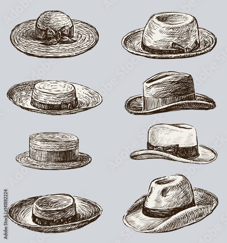 Collection of the male and female hats