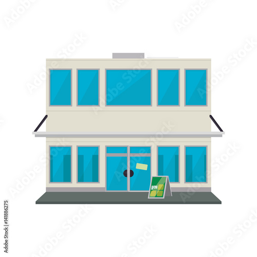 Store shop building icon vector illustration graphic design