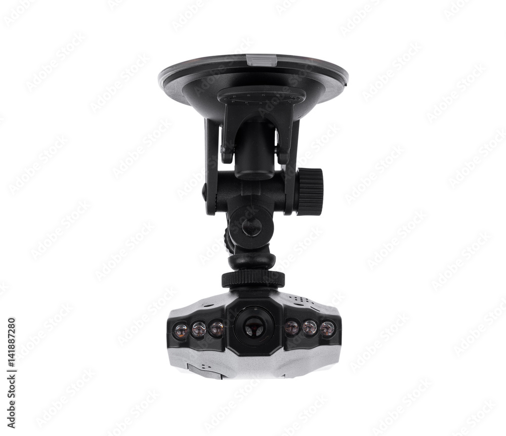 Car camera video recorder isolated on white background Car camera video recorder isolated on white background