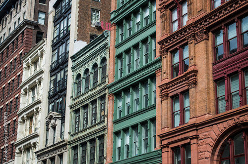 Row Houses of Different Colors in Soho, Manhattan, New York, USA