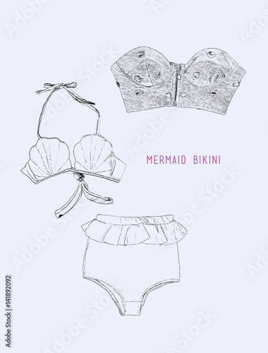 Vector set of swimwear illustration.