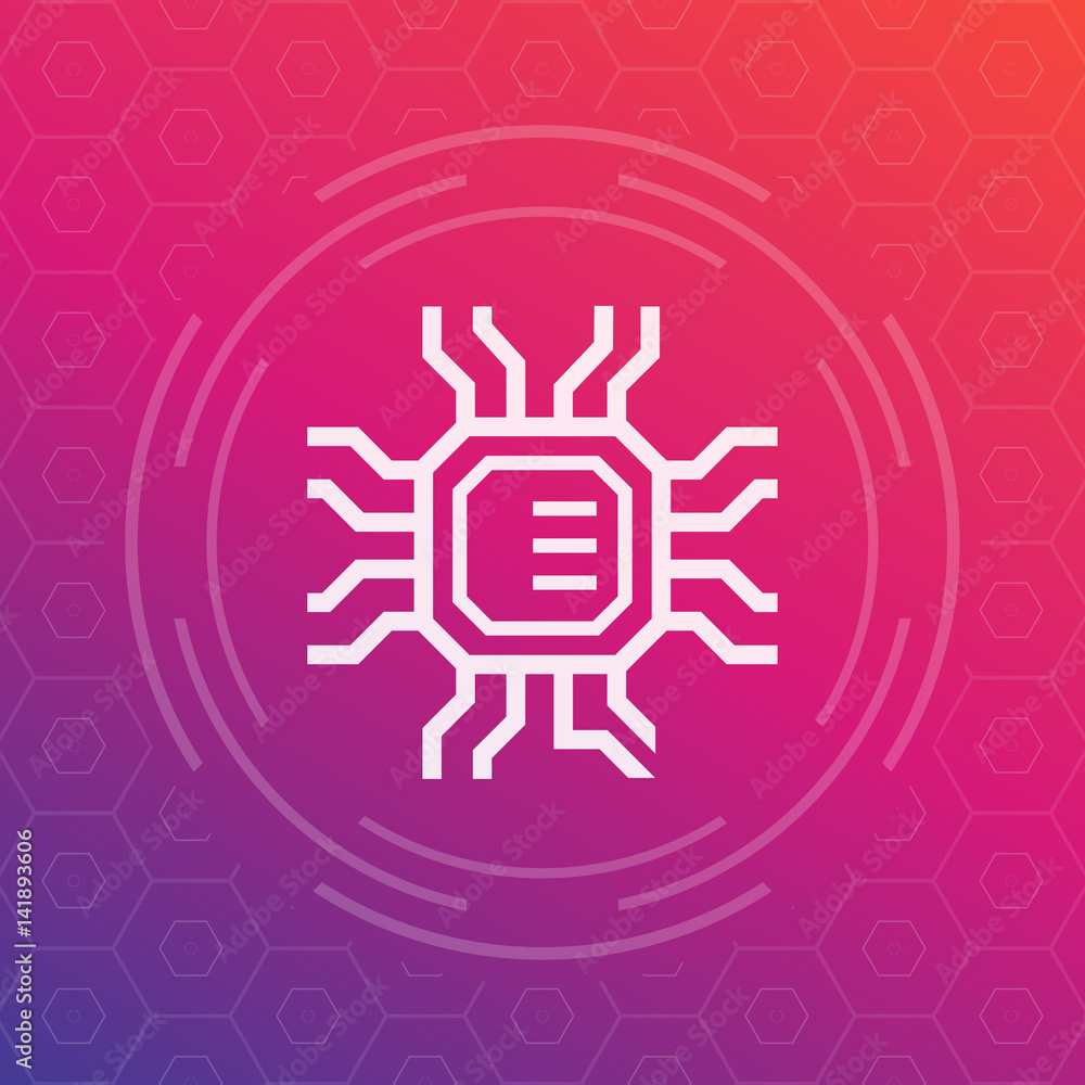 chipset, electronic circuit icon, microchip chipset, electronic circuit icon, microchip