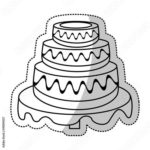 wedding cake sweet outline vector illustration eps 10 © Jemastock