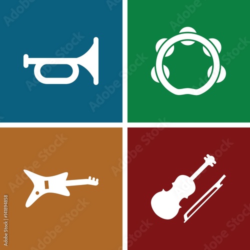 Set of 4 musician filled icons