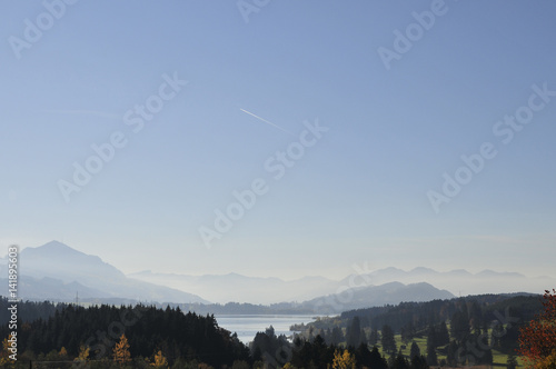 Rottachspeicher mit Allgäuer Alpenpanorama bei Oberzollhaus