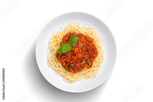 Spaghetti on isolated white background