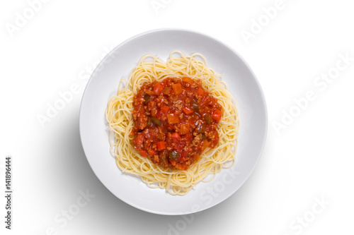 Spaghetti on isolated white background